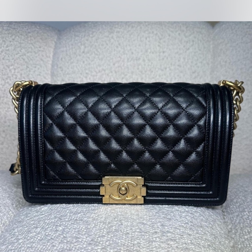 2022 Chanel Medium Black Cavier Boy Bag